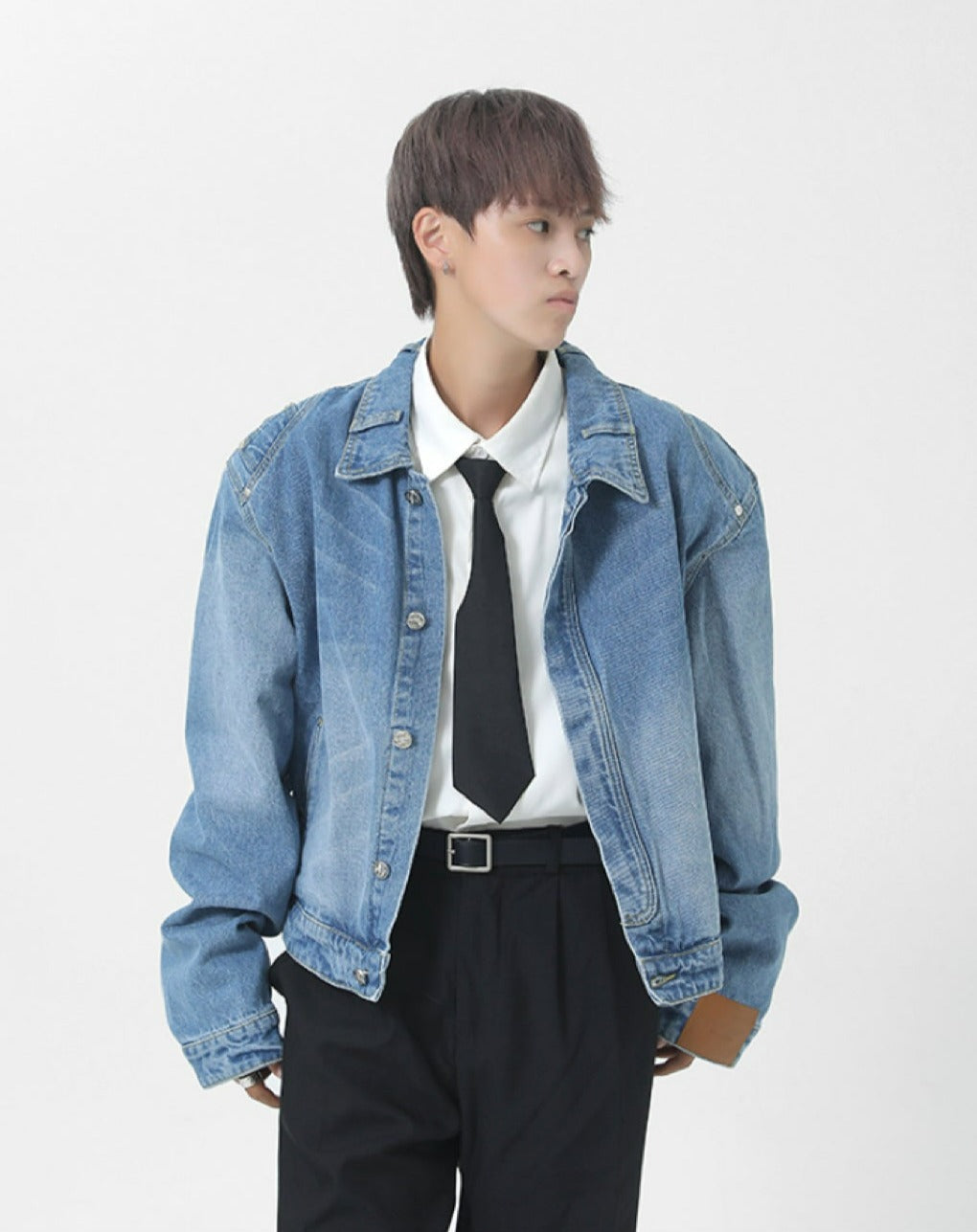 Back Pockets Slim Denim Jacket