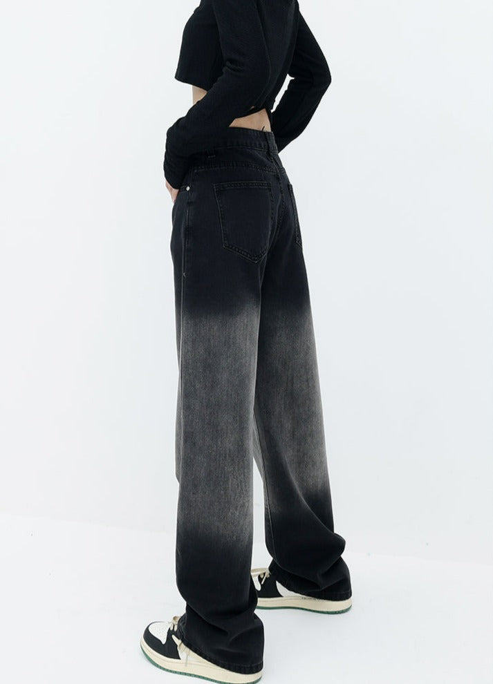 Wide Leg Faded Jeans