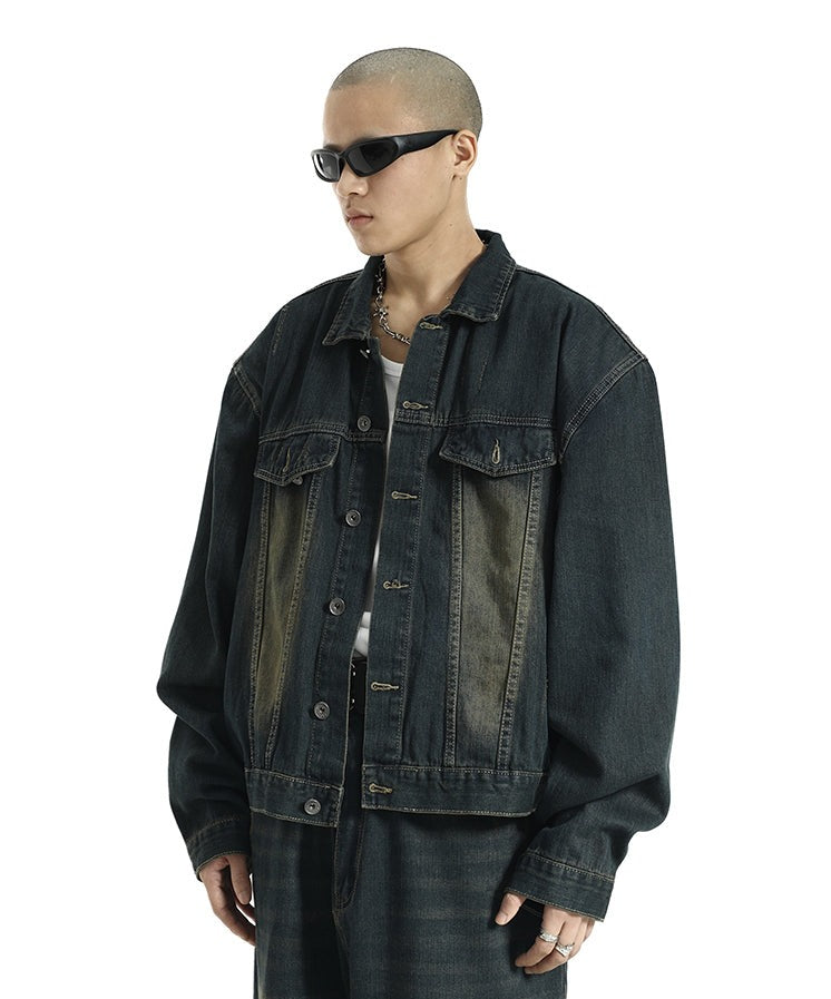 Oversized Sandblast Denim Jacket