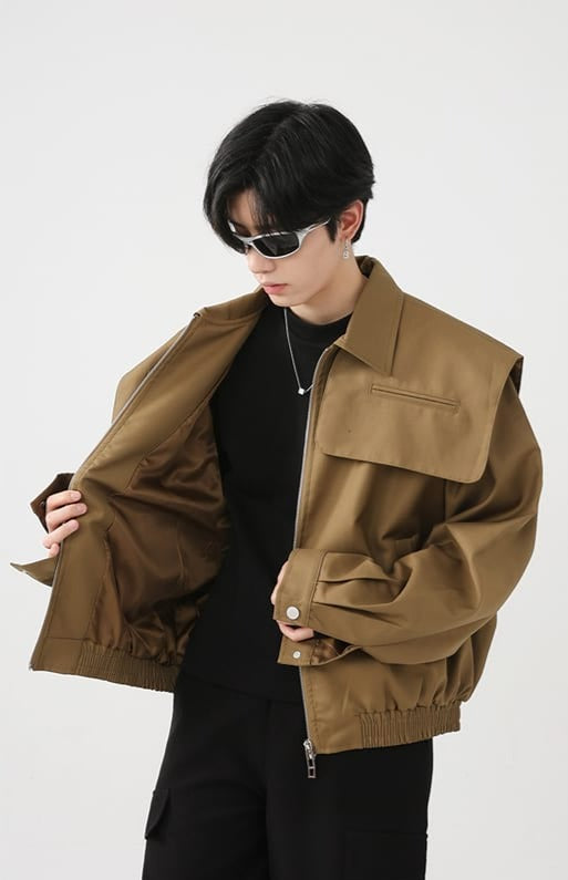 Oversized Shoulder Cape Jacket - nightcity clothing