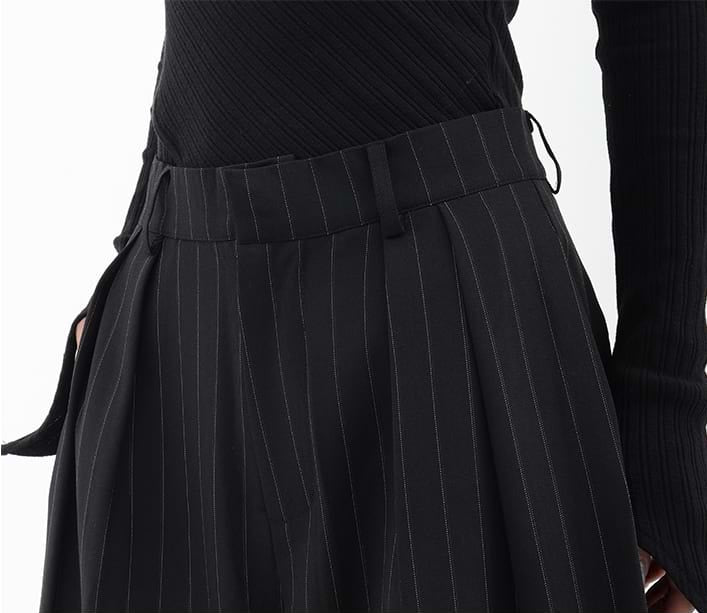 Wide Leg Pinstripe Pants - nightcity clothing