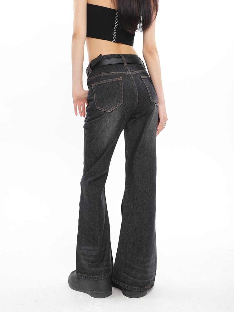 Faded Slim Flared Jeans - nightcity clothing