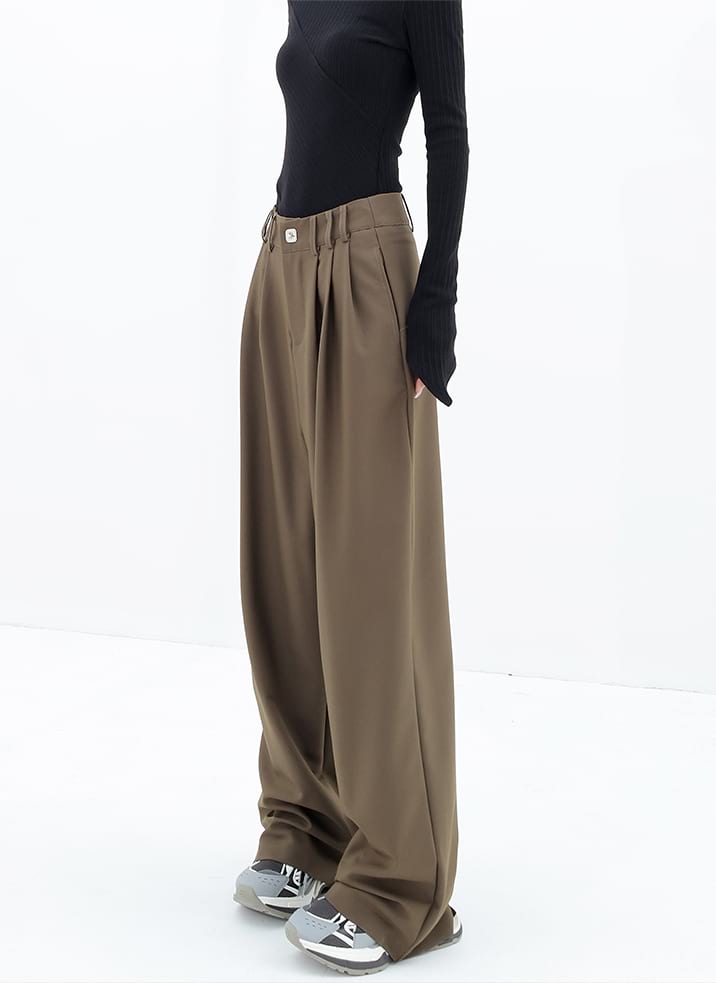 Wide Leg Multi-Pleated Pants - nightcity clothing