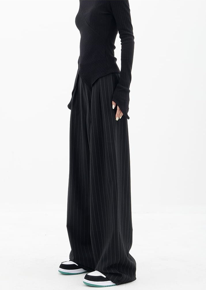 Wide Leg Pinstripe Pants - nightcity clothing