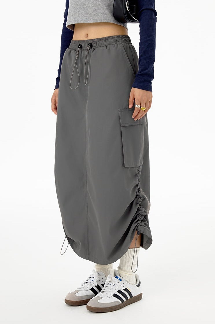 Cargo Parachute Midi Skirt - nightcity clothing