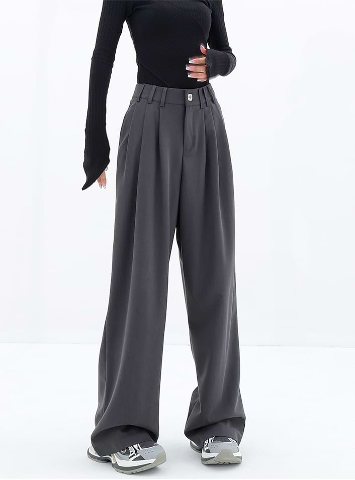 Wide Leg Multi-Pleated Pants - nightcity clothing