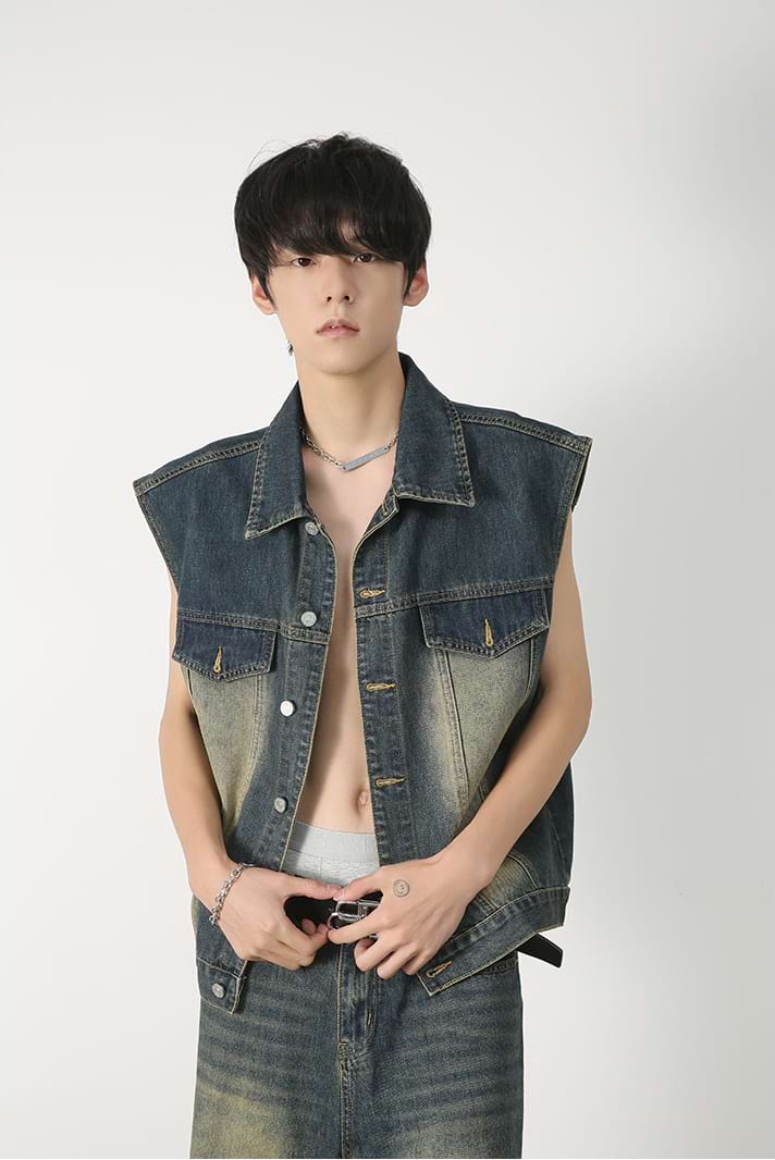 Sandblast Denim Vest