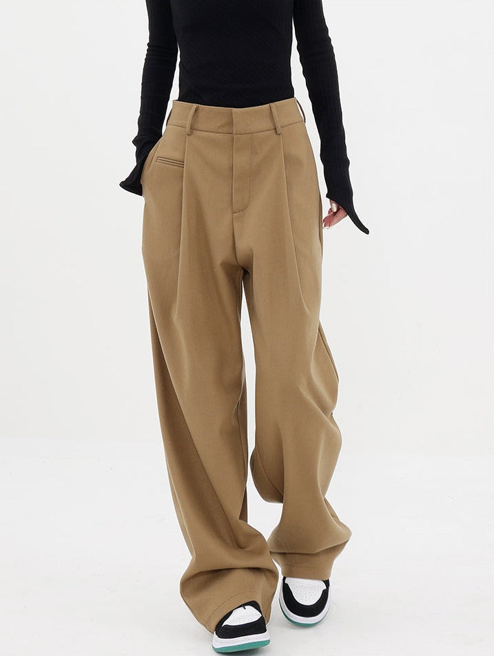 Pleated Straight Fit Pants - nightcity clothing