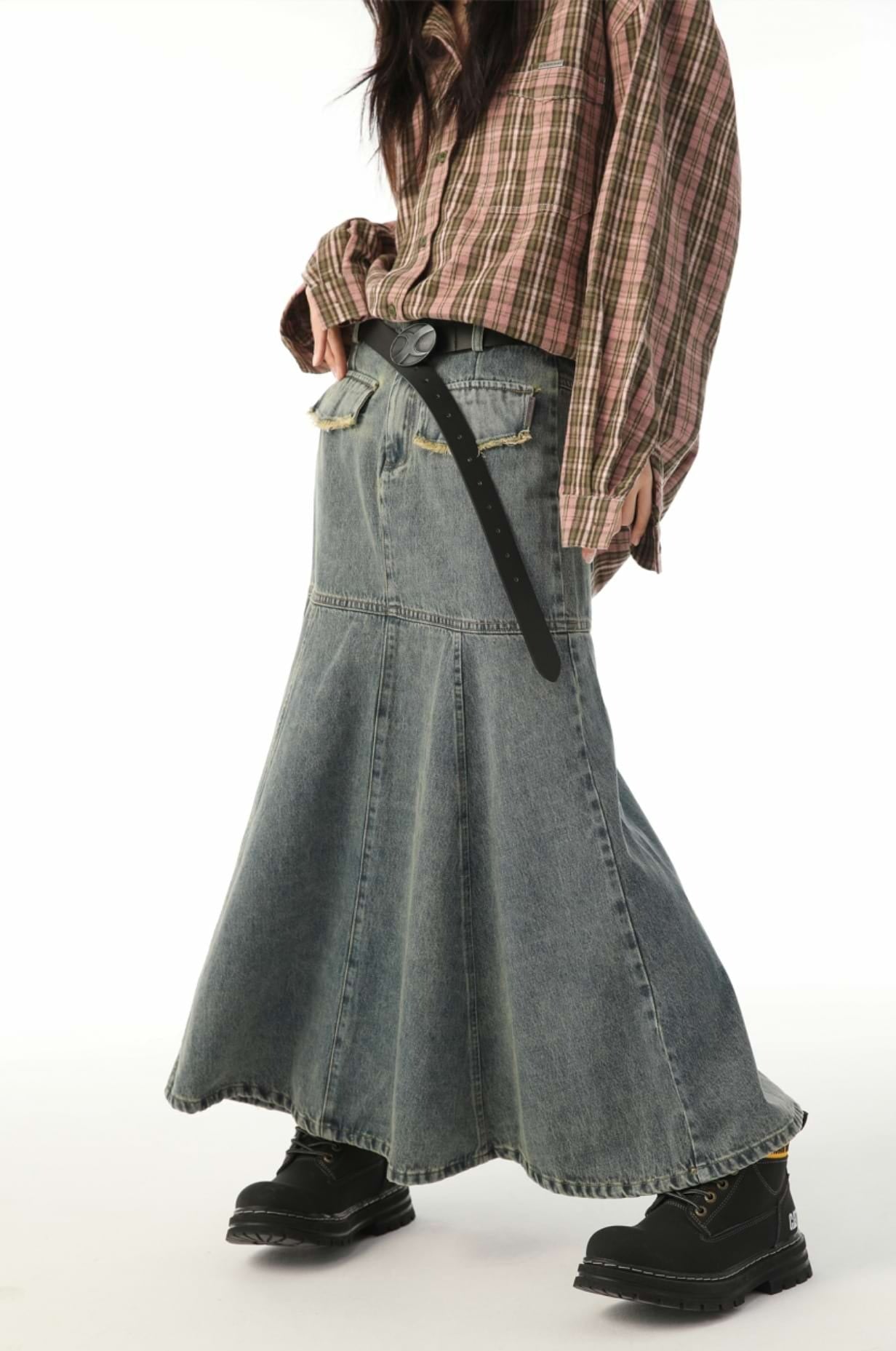 Vintage Flare Denim Skirt