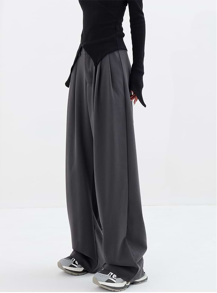 Wide Leg Multi-Pleated Pants - nightcity clothing