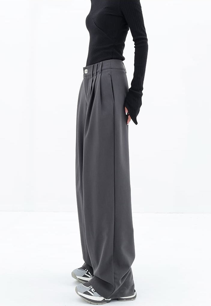 Wide Leg Multi-Pleated Pants - nightcity clothing