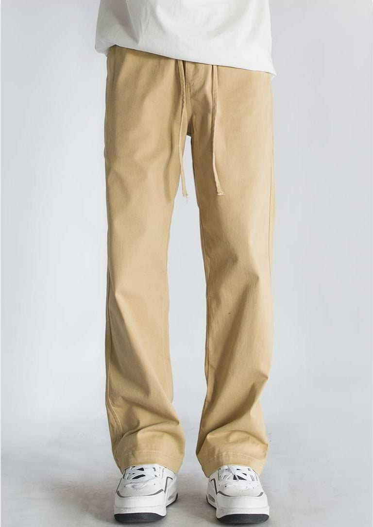 Elastic Waist Straight Fit Pants