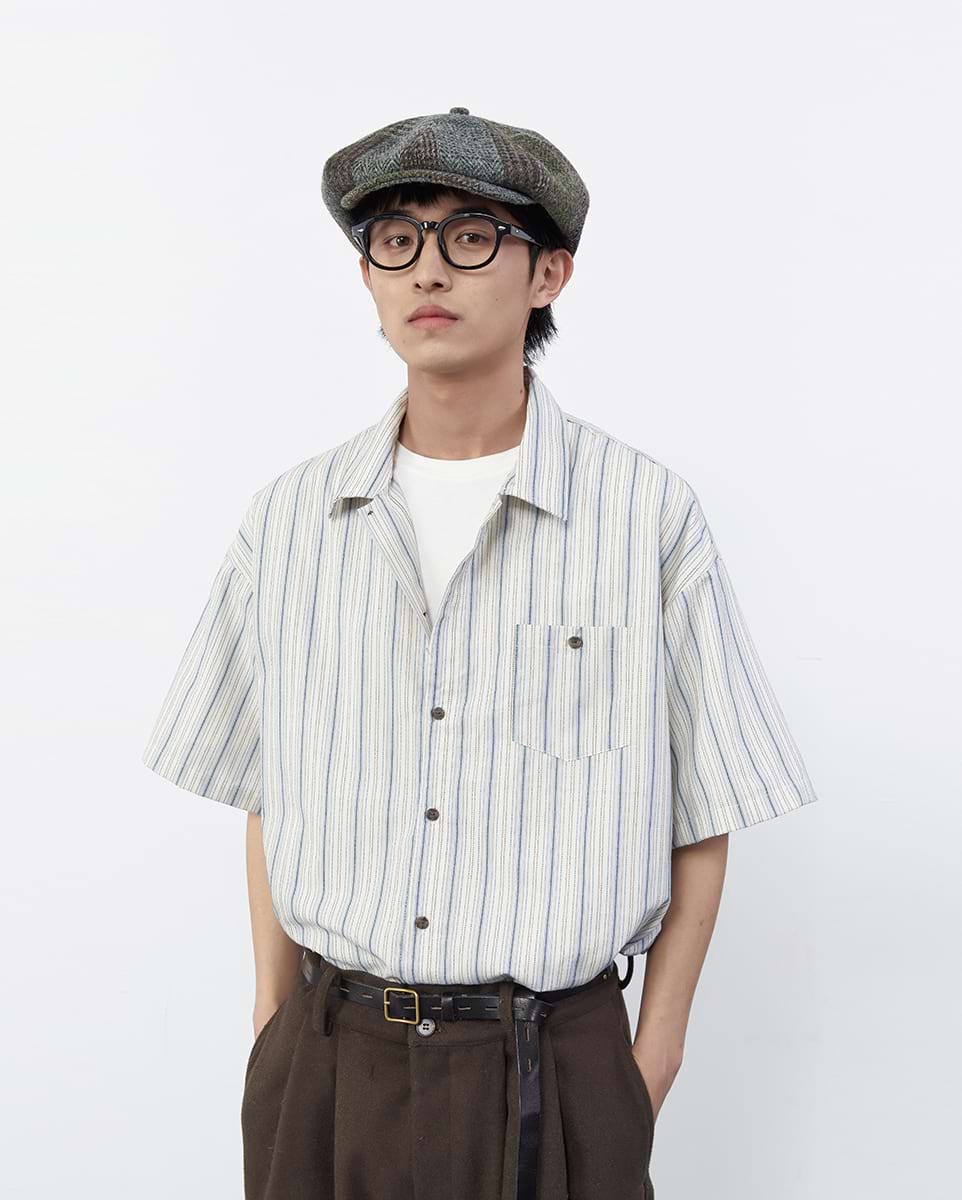 Pinstripe Short Sleeve Button Shirt