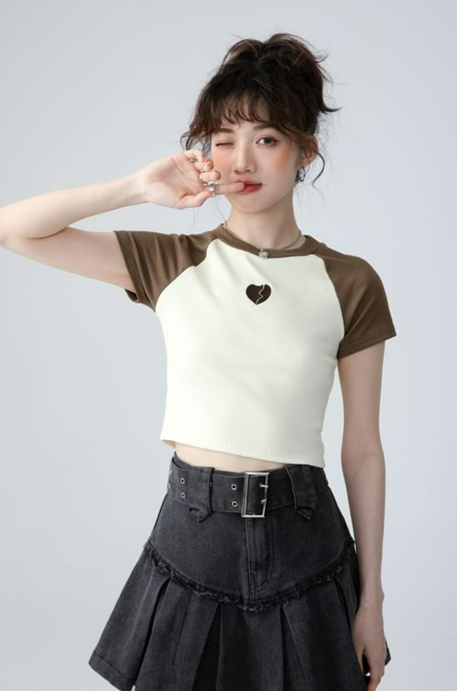 Raglan Sleeve Cropped Tee