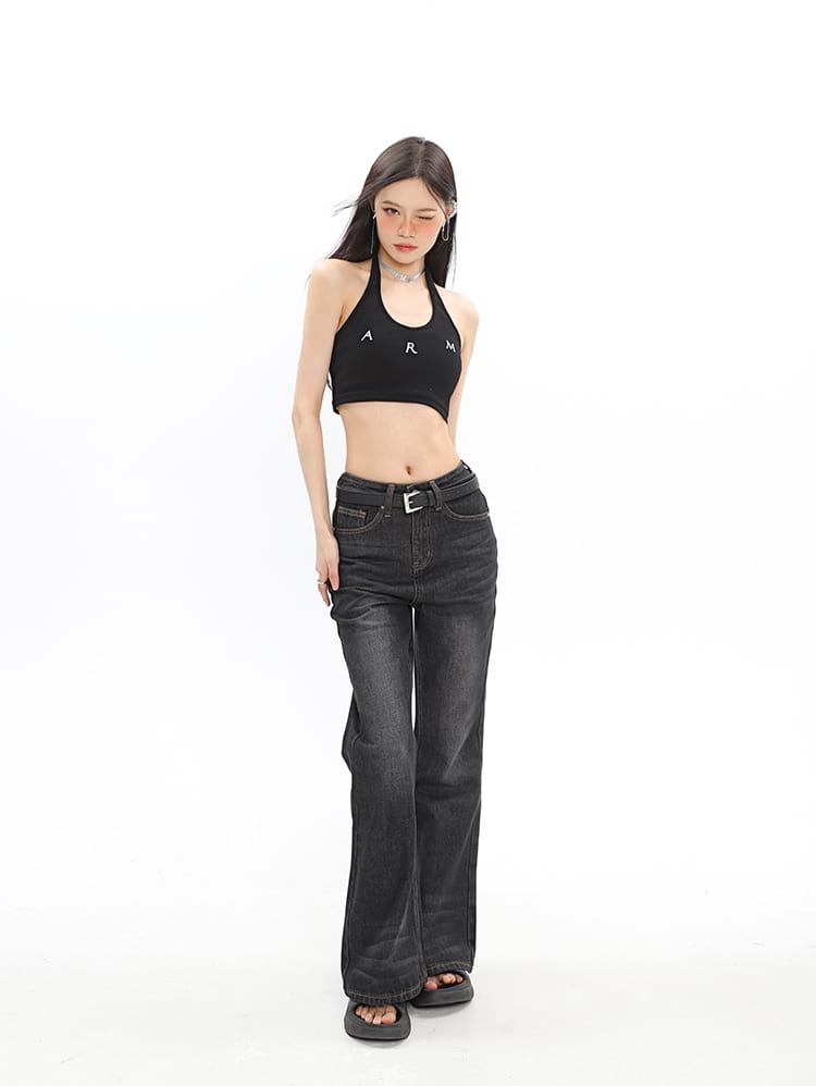 Faded Slim Flared Jeans - nightcity clothing