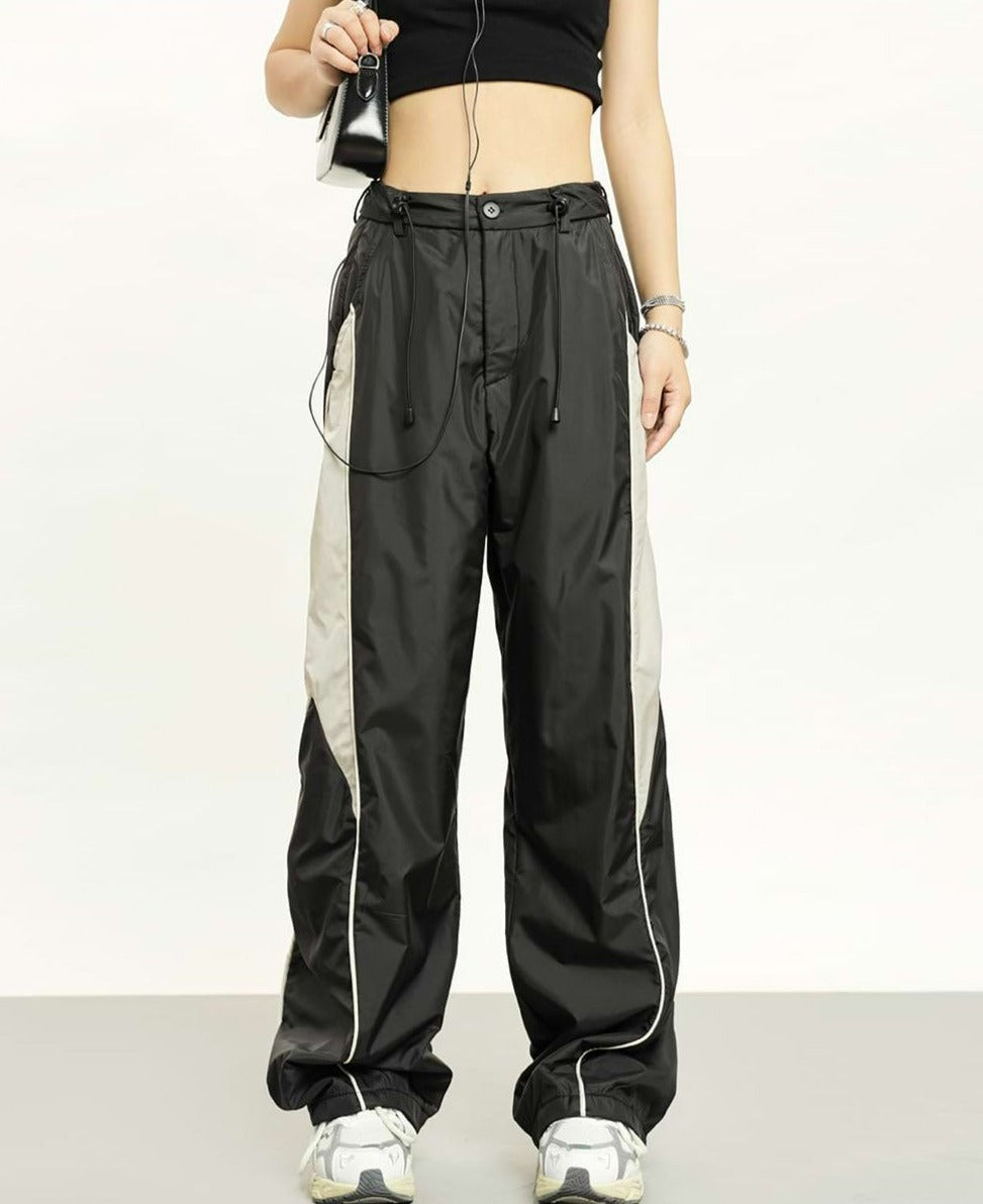 Color Block Parachute Pants