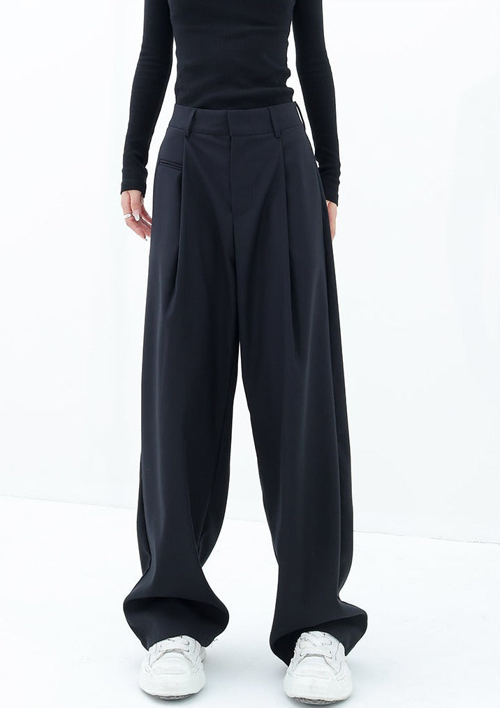 Pleated Straight Fit Pants - nightcity clothing