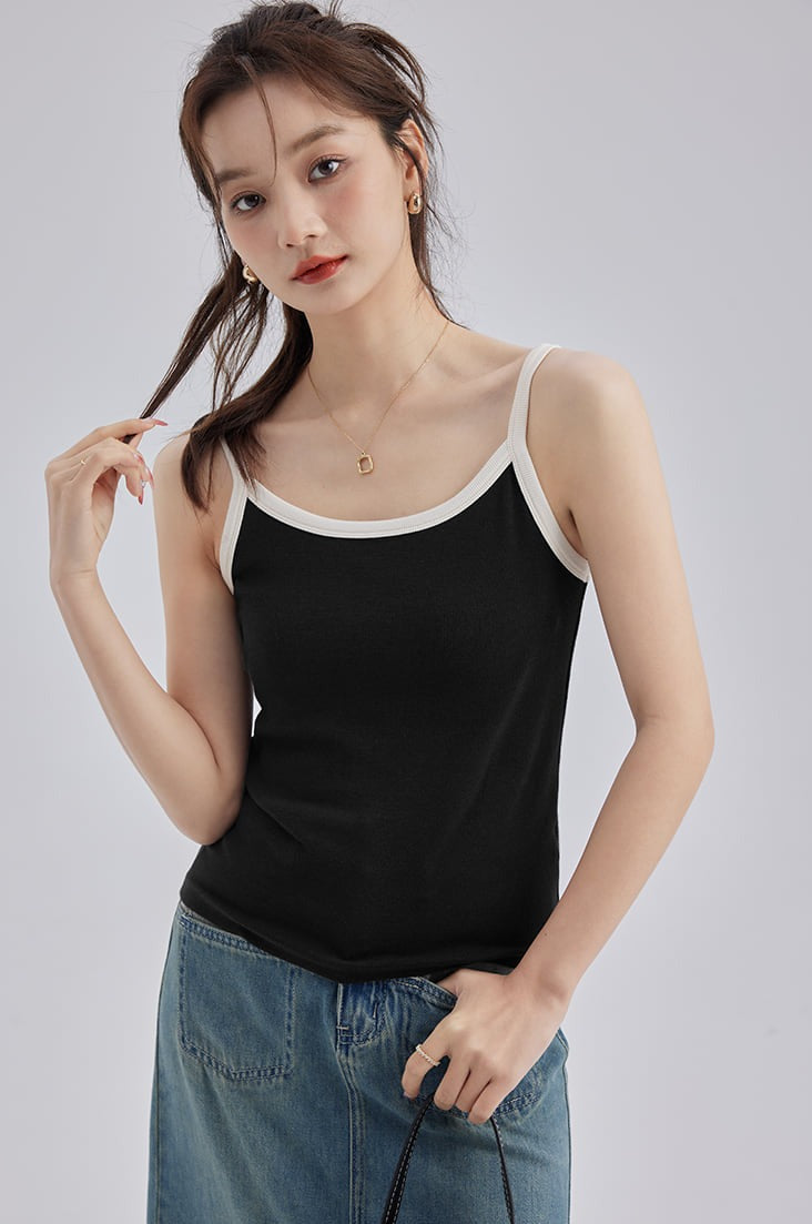 Contrast Strap Tank Top