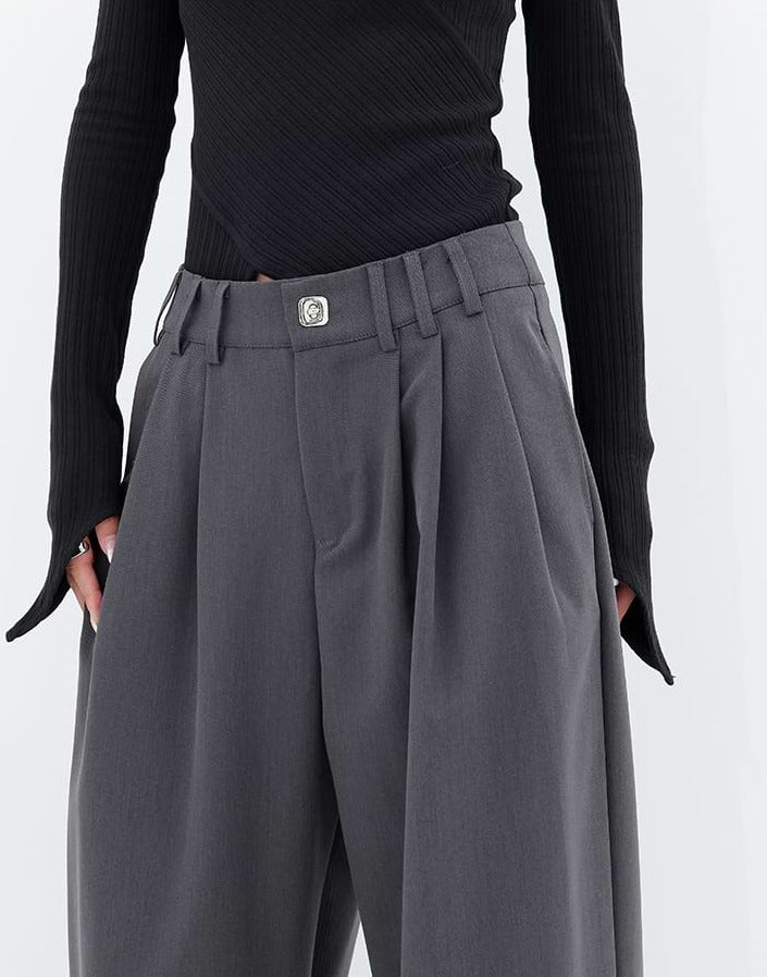 Wide Leg Multi-Pleated Pants - nightcity clothing