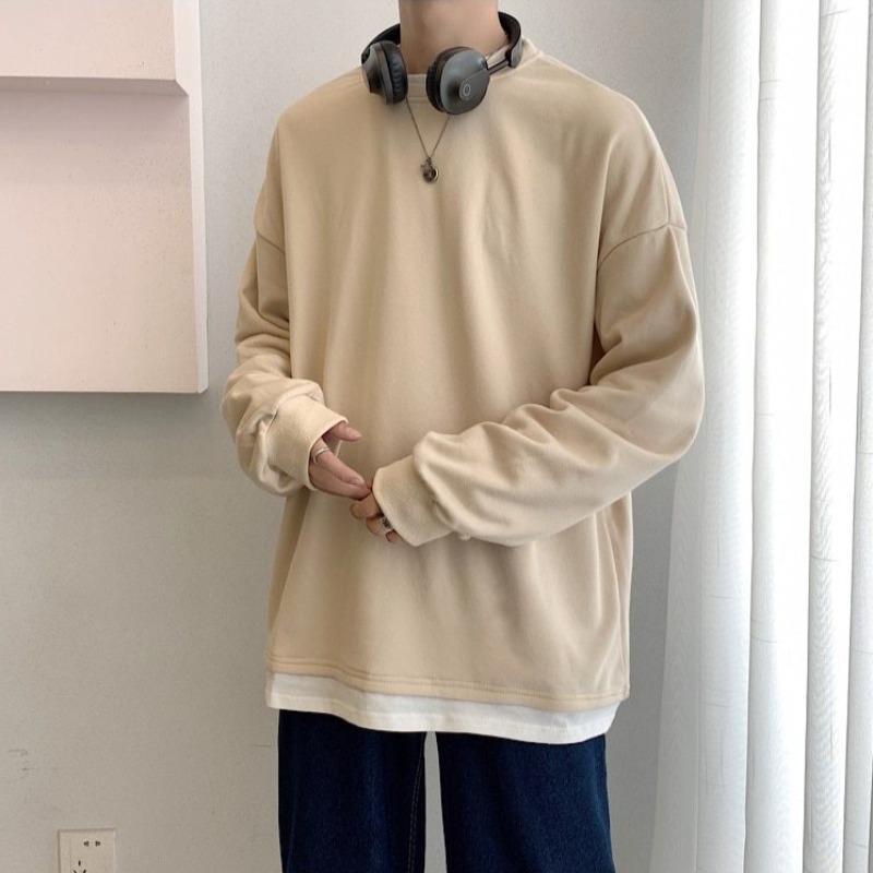 Oversized Mock Two-Piece Long-Sleeve Tee - nightcity clothing