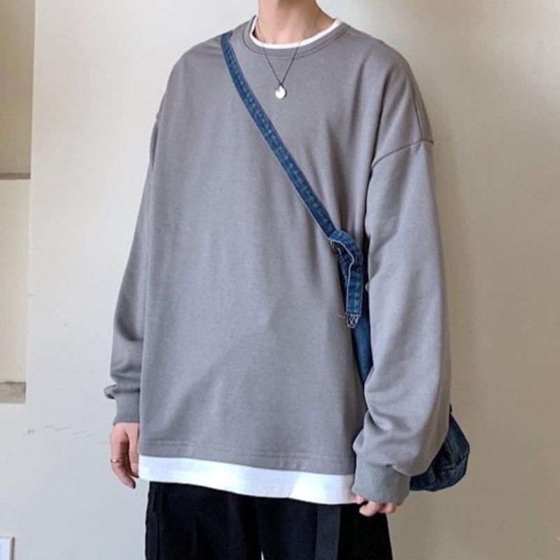 Oversized Mock Two-Piece Long-Sleeve Tee - nightcity clothing